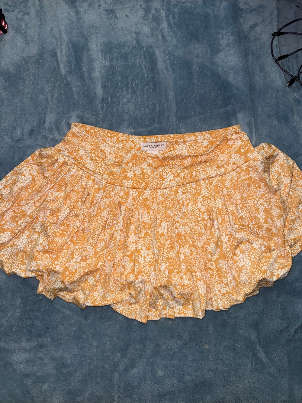Laura Ashley Mustard Yellow Floral Circle Skirt